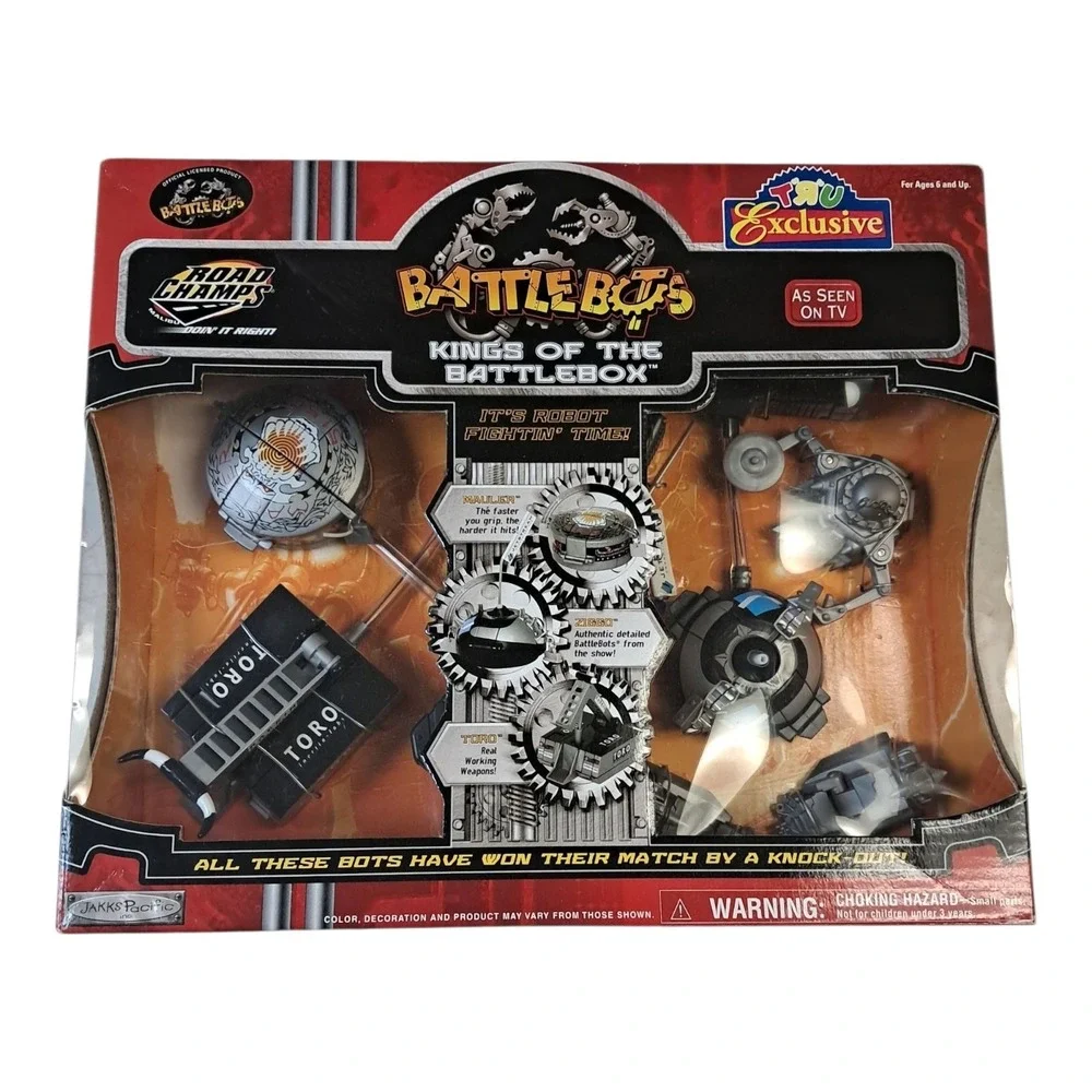 JAKKS PACIFIC KINGS OF THE BATTLEBOX GRIP N' GRAPPLERS MAULER+ZIGGO+TORO SET NIB